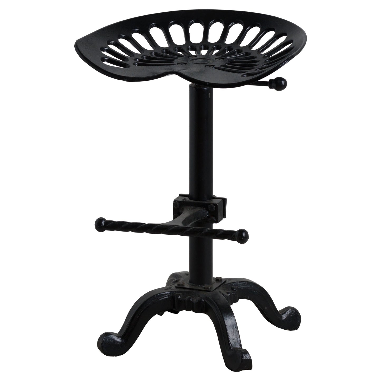 Industrial tractor-style contoured seat with height adjustment