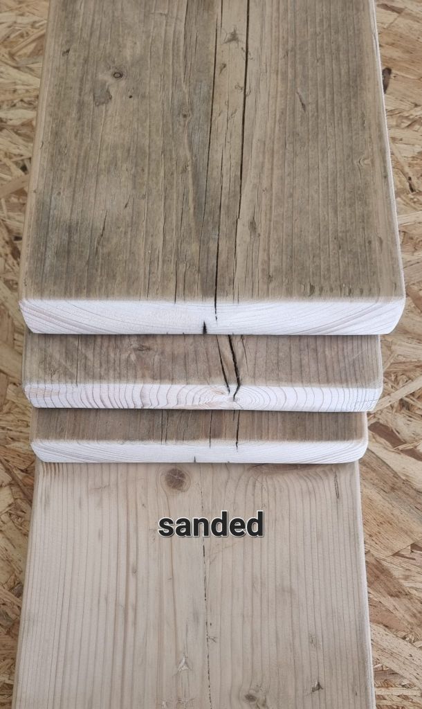 Smooth sanded reclaimed scaffold board cut to size – ideal for shelving, furniture, or DIY projects
