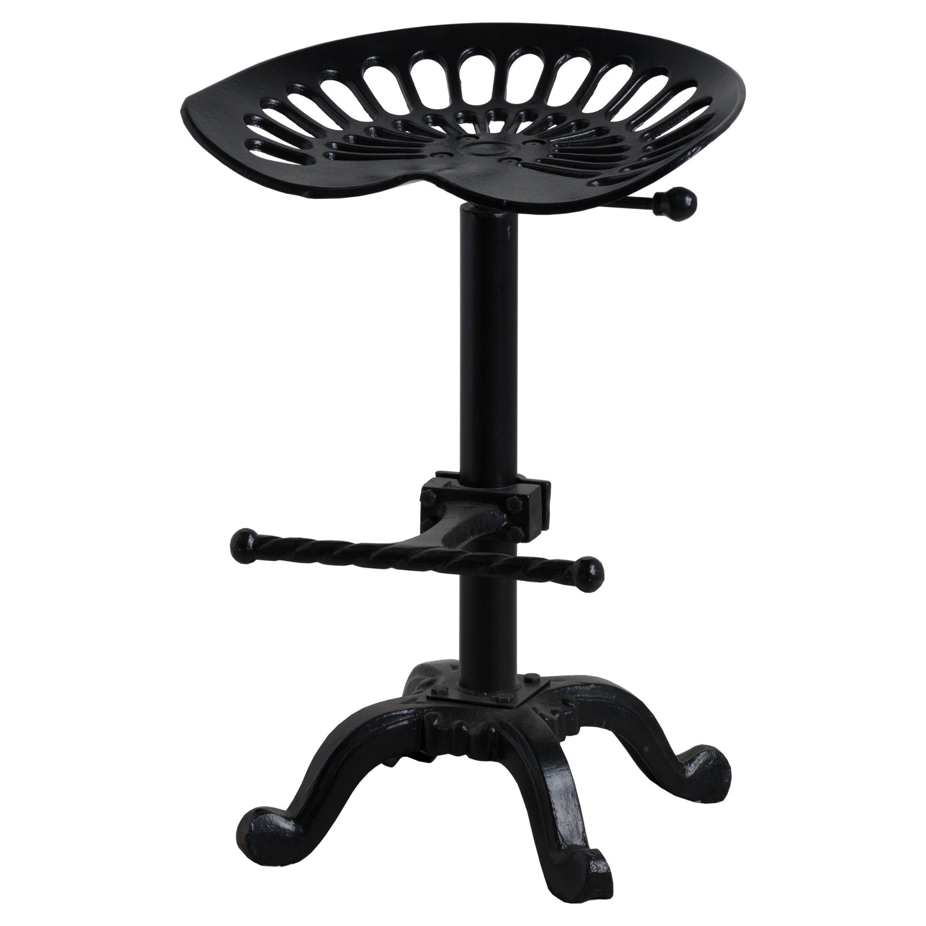 Industrial tractor-style contoured seat with height adjustment