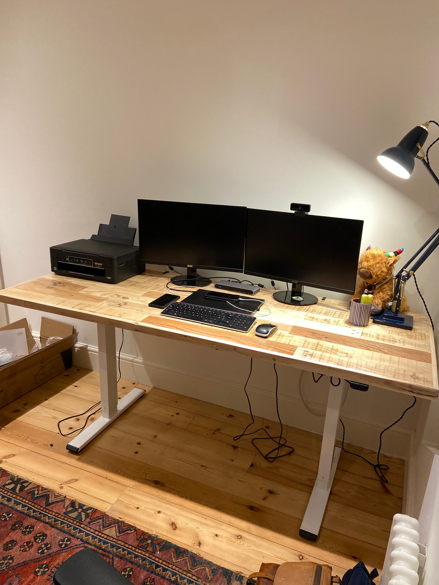 Sit and Stand Desk – Adjustable Height – Reclaimed Wood | Made to order