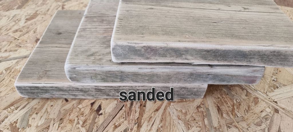 Smooth sanded reclaimed scaffold board cut to size – ideal for shelving, furniture, or DIY projects