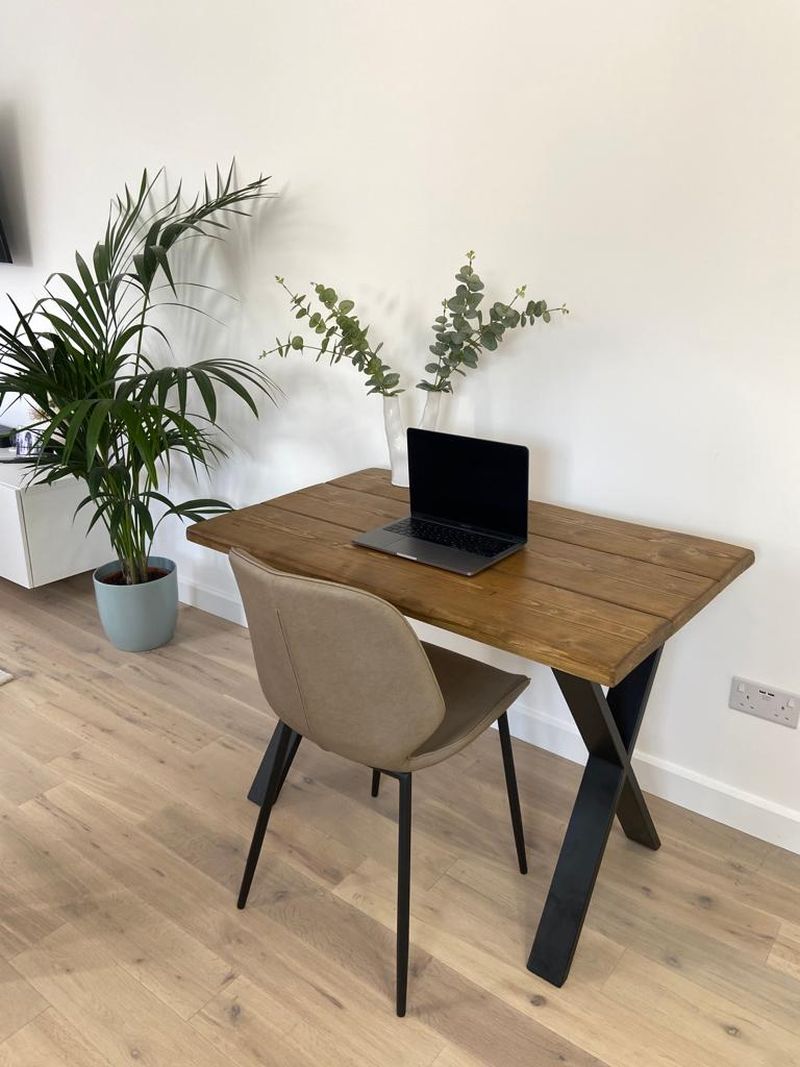 Handmade Reclaimed Scaffold Board Desk – Industrial Computer Workstation| Made to order