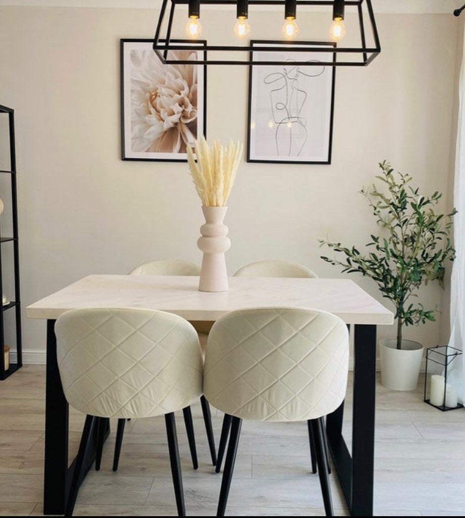 Handcrafted Herringbone Dining Table with Reclaimed Wood and Custom Legs - The Rough Wood UK