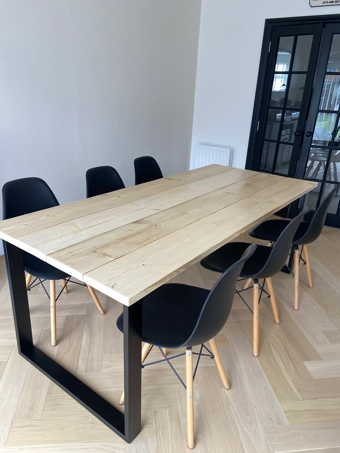 Industrial style table made from scaffold boards