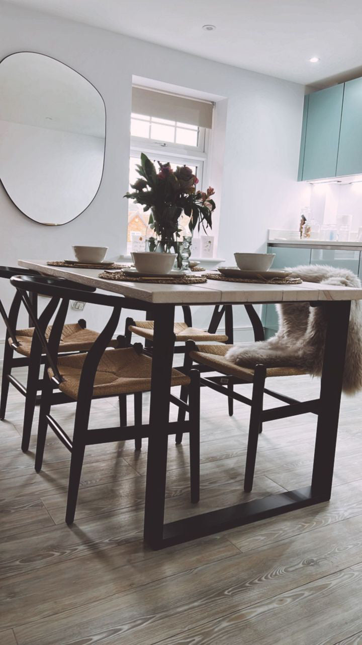 Industrial style table made from scaffold boards