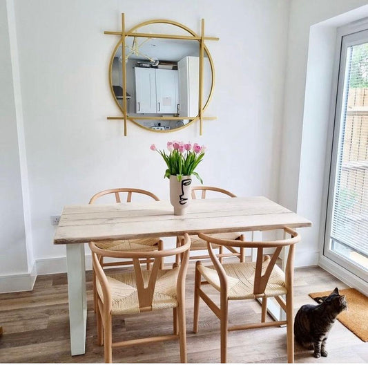 Industrial style table made from scaffold boards